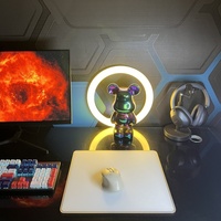 Nouveau tapis de souris professionnel en verre trempé personnalisé avec fond en nid d'abeille