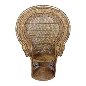 New Product Madina Peacock Rattan Chair Unique Shape with Light Brown For Home Furniture