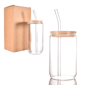 Botella de Vidrio de Grado Alimenticio con Tapa y Pajita para Café Helado, Bebidas de Verano, Regalo, Vaso de Coca Cola, Etiqueta con Logotipo Personalizado y Caja de Empaque - Product Image 5
