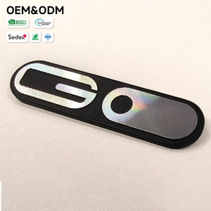Placa de Identificación de Aluminio Metálico Personalizada con Logotipo de Corte de Diamante 3D con Textura de Rejilla Arcoíris Iridiscente para Periféricos de Juegos - Product Image 1