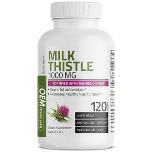 Milk Thistle 1000mg Silymarin Marianum Dandelion Root Liver Health Liver Cleanse Detox Capsules Milk Thistle Extract Capsules