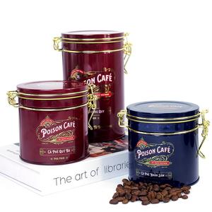 JYB - Envase <span class=keywords><strong>de</strong></span> Metal Personalizado <span class=keywords><strong>de</strong></span> Lujo con Doble Botón Hermético, Apto para Alimentos, Redondo, para Café/Dulces/Té - Product Image 1
