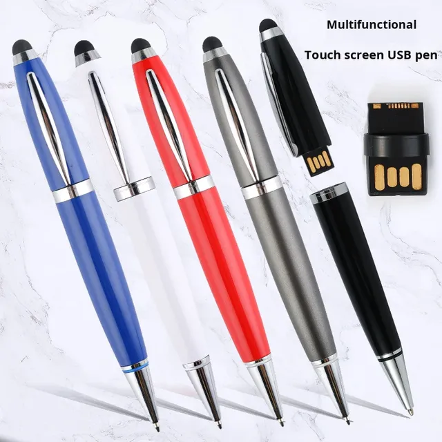 Customized Multi Capacity 2G 4G 8G USB Flash Drive Pen Solid Brass Original Wood USB Gel Ink Pen Logo Promo Adv Pocket Pen USB