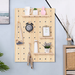 Étagère murale en bois massif, support d'affichage mural, gain de place, assiettes murales décoratives suspendues pour la maison - Product Image 3
