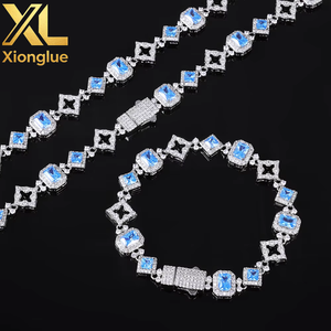 Hip Hop Fine Jewelry 11MM Gold Plated Iced Out Four Leaf <b>Clover</b> 5A Zircon Mens Cuban Link Chain <b>Bracelet</b> Bangles Necklace - Product Image 2