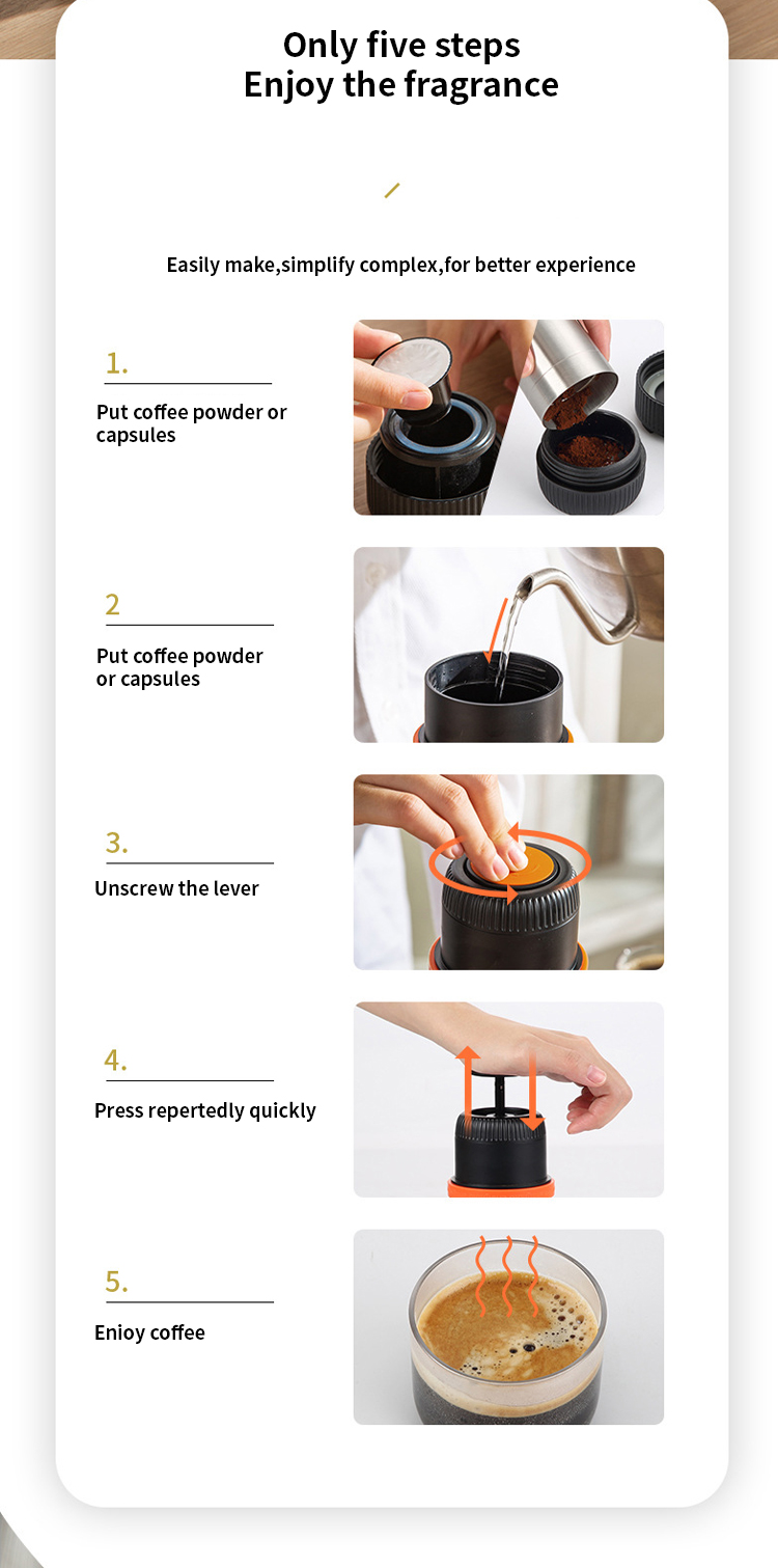 Manual Coffee Espresso Machine Hand Operated Espresso Machines Pot Portable Outdoor Travel Portable Coffee Maker