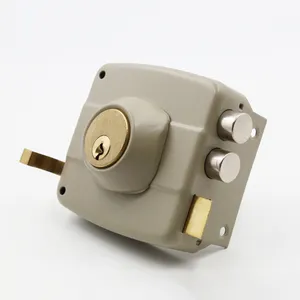 Global Market Best Selling Brass Latch Cylindrical Deadbolt Rim Lock High Security Door Rim Lock Parts With Safety Key