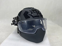 Casque tactique balistique de niveau IIIa, style Fast Mich Wendy, en PE et aramide, avec visière et mandibule, pour activités tactiques