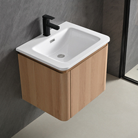 Meuble-lavabo mural moderne avec vasque en céramique, miroir non inclus, résistant à l'eau, pour usage hôtelier