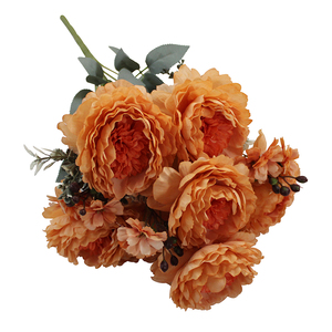 Fleurs Artificielles 11 Têtes, <span class=keywords><strong>Bouquet</strong></span> <span class=keywords><strong>de</strong></span> Pivoines Effet <span class=keywords><strong>Peinture</strong></span> à l'Huile, <span class=keywords><strong>Pivoine</strong></span> à Mille Feuilles, Vente en Gros pour l'Exportation YHMD-259, Décoration d'Intérieur - Product Image 5