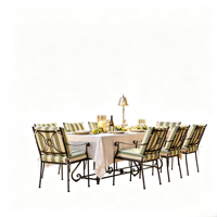 Tables et chaises d'extérieur en fer forgé de style sud-ouest français, ensembles de meubles de jardin pour patio, mobilier de salon d'hôtel, résistant à l'eau et au soleil