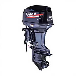 Moteur hors-bord manuel à essence 2 temps haute puissance 40 CV refroidi par eau à arbre long avec commande par gouvernail, neuf pour bateau commercial - Product Image 2