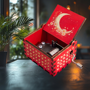 EffiPrint You Are My <strong>Sunshine</strong> Red Wooden Music Box Custom Hand-cranked Baby Kids Musical <strong>Gift</strong> with UV Printed Photo Eco-Friendly - Product Image 4