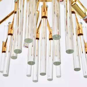 Nueva lámpara colgante moderna <span class=keywords><strong>para</strong></span> <span class=keywords><strong>escaleras</strong></span> de pasillo interior, Araña de cristal de lujo dorada moderna - Product Image 5