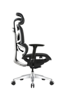 Chaise de bureau ergonomique moderne avec dossier haut en maille, fonction rotative réglable pour usage professionnel