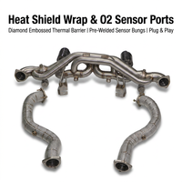 Kit d'échappement turbo-arrière SS304 avec bouclier thermique, downpipe, silencieux à clapets et embouts en carbone pour Porsche 718 Spyder RS GT4 RS 4.0L 2024-2026