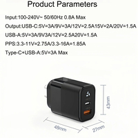 Chargeur rapide GaN PD 30W certifié SAA avec prise AU, adaptateur mural mini de voyage 5V/3A pour ordinateur portable, téléphone portable et appareil photo