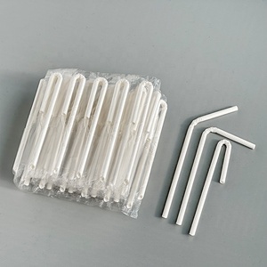 Paille en papier en forme <span class=keywords><strong>de</strong></span> U pour boîte à <span class=keywords><strong>jus</strong></span> <span class=keywords><strong>de</strong></span> lait jetable pliée compostable portable écologique personnalisée - Product Image 1