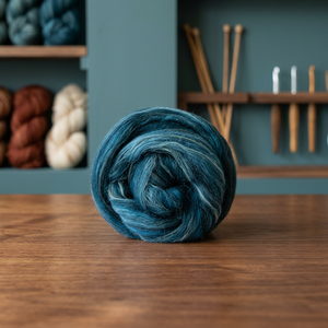 Usine directe haute qualité 100% laine mérinos hauts couleur bleue naturelle pour le tricot et le tissage - Product Image 2