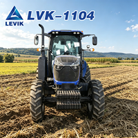 Tracteur agricole 4x4 de 110 CV, livraison directe d'usine, personnalisable, cabine en option, levage hydraulique robuste pour les équipements agricoles.