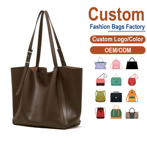 Bolso Tote de Cuero Genuino Personalizado de Lujo, Anti-Robo, Color Café, Bolso de Hombro de Diseño para Mujer, para Uso en el Trabajo y Viajes de Verano/Otoño - Product Image 1