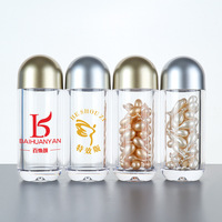 Auriculaires — bouteille en plastique acrylique 60ml, récipient avec capuchon, poudre de protéines, pour le sport, nourriture