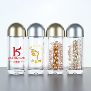 Hot Acryl 60Ml Plastic Fles Eiwit Poeder Pot Container Pil Capsules Sport Voeding Verpakking Met Cap