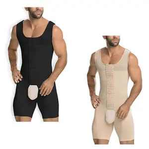 Men High Compression Ropa Interior Full Body Adjustable Hooks And Zipper Fat Tummy Control Soft Vest Shapewear For Men