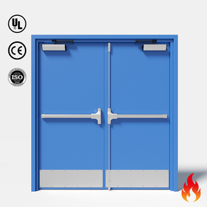 Puerta Cortafuego de Doble Hoja Desiguales, de Acero Ancho, para Hospitales y Centros Médicos, Puertas Batientes Comerciales para Pasillos - Product Image 1