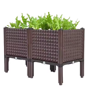Pot de fleurs <span class=keywords><strong>en</strong></span> plastique pour toit, bac de plantation de légumes familial, <span class=keywords><strong>jardinière</strong></span> de balcon extérieur, <span class=keywords><strong>jardinière</strong></span> <span class=keywords><strong>en</strong></span> <span class=keywords><strong>résine</strong></span> marron - Product Image 2