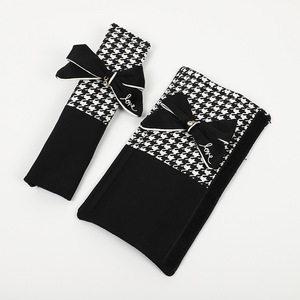 Protège-épaule pour ceinture de sécurité de voiture, motif pied-de-poule, noir et blanc, housse de sangle de sécurité, accessoire d'intérieur de voiture - Product Image 4