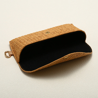 Étui à lunettes en cuir PU imitation herbe, solide, haut de gamme, souple, sac de rangement pour lunettes de soleil, portable, résistant aux rayures, protection
