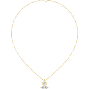 Collier pendentif vertical de qualité supérieure avec diamants de laboratoire ronds et marquises sertis clos, pour femme, look élégant - Product Image 4