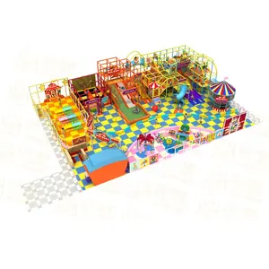 Equipo de juego suave con temática de circo vaquero para niños, parque infantil interior con torre de Tet