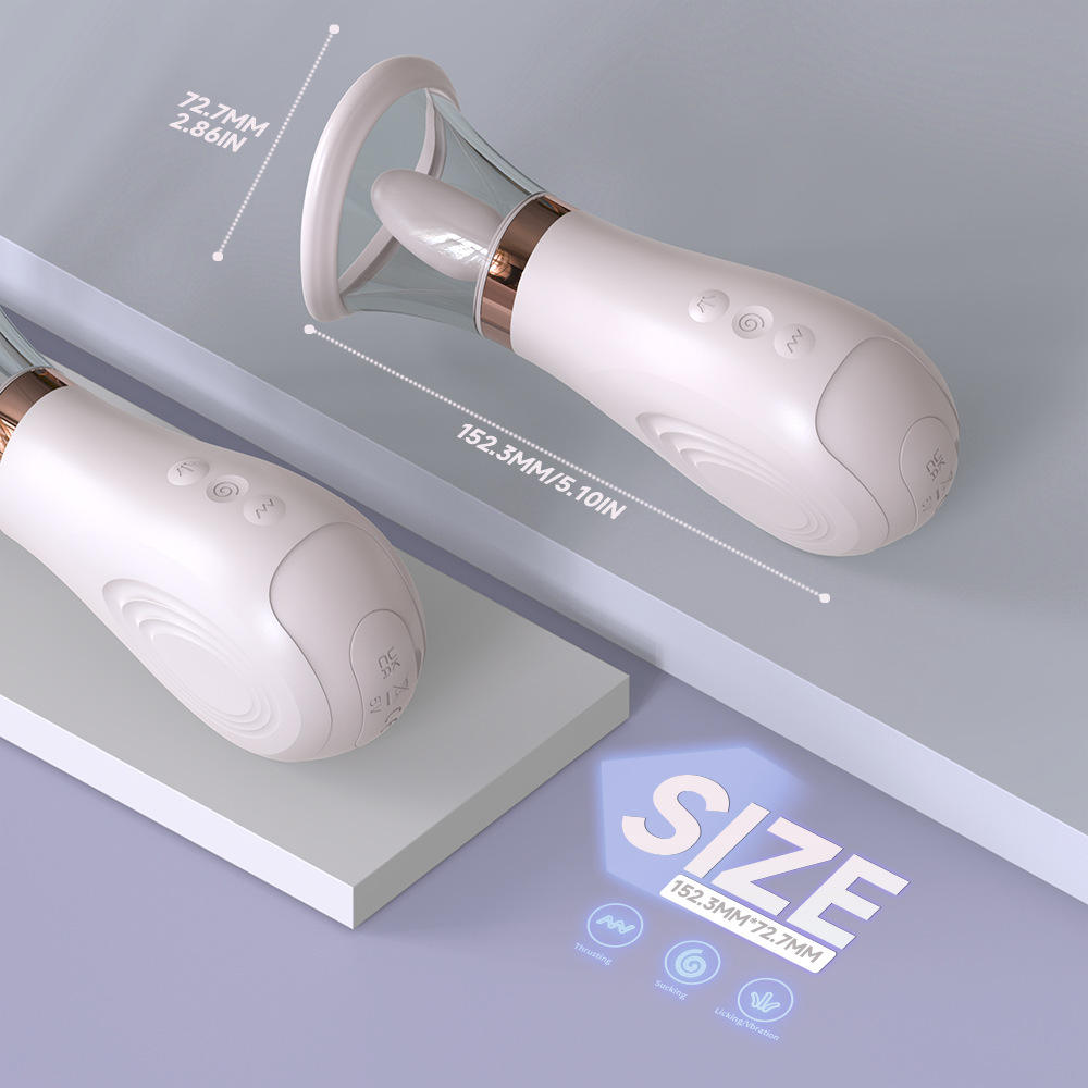 Pink tongue licking sucking vibrating