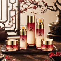 Ensemble d'emballages cosmétiques en verre de qualité supérieure avec flacons pompe rhomboïdes et pots à crème 120ml 80ml 40ml 50g 30g pour les soins de la peau