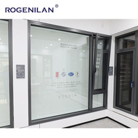 Ventanas Batientes de Aluminio Inclinables y Giratorias con Marco Estrecho y Delgado, Certificación CE, a Prueba de Huracanes y con Aislamiento Acústico
