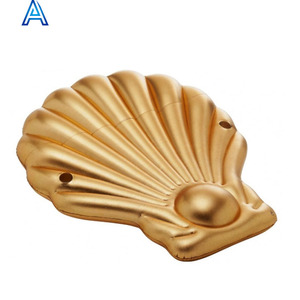 OEM personalizar diseño forma impresión verano flotador vinilo PVC soplado de aire inflable Concha cauri forma aire mate colchón cama - Product Image 1