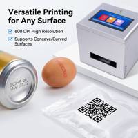 Impresora de Codificación de Inyección de Tinta Portátil OH1-L, Pantalla Táctil de 12.7 mm (5''), 600 DPI, Codificador de Fecha Semiautomático, Código QR, Código de Barras para Cartones y Botellas