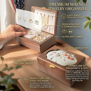 Wooden Tea Storage Box Rectangle Multi Compartment For Home <b>Kitchen</b> Coffee Tea Organizing - Product Image 3