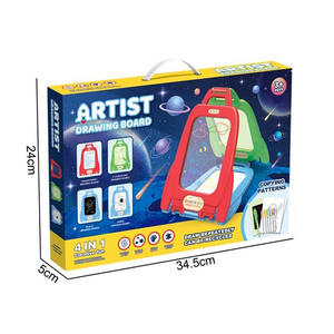 กระดานวาดภาพ4อิน1 LED ของเล่นสำหรับเด็กพร้อม8ลายฉลุ6ปากกาฟลูออเรสเซนต์สำหรับวาดรูปของเล่นเพื่อการศึกษากระดานติดตาม - Product Image 6