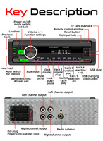 Autoradio stéréo BQCC 12V simple DIN avec double USB, lumières colorées, contrôle via application mobile, commande vocale intelligente, lecteur multimédia MP3