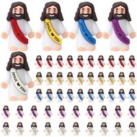 Figur Mini Yesus, Figur Yesus untuk Disimpan di Saku, Hadiah Religius untuk Sekolah Minggu, Pembaptisan, Kerajinan Kristus Penyelamat