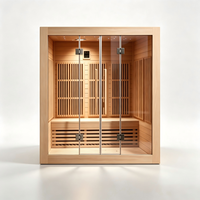 Salle de sauna en bois de pruche de grande capacité, infrarouge lointain et vapeur, pour gymnases, hôtels, bien-être à domicile