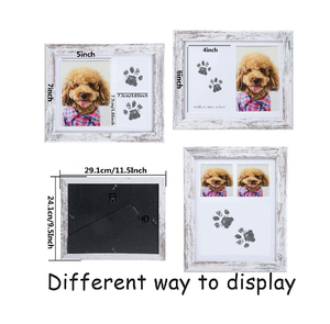 Set Bingkai Foto Kenang-kenangan Jejak Kaki Anjing Kayu Berkualitas Tinggi, Kreatif, Ramah Lingkungan, Dapat Dikustomisasi, untuk Memperingati Hewan Peliharaan - Product Image 3