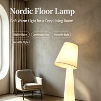 Lampe sur pied inclinable de style nordique, abat-jour en tissu de lin, base conique, E27, lumière ambiante chaude pour salon, chambre à coucher, bureau, 3 tailles