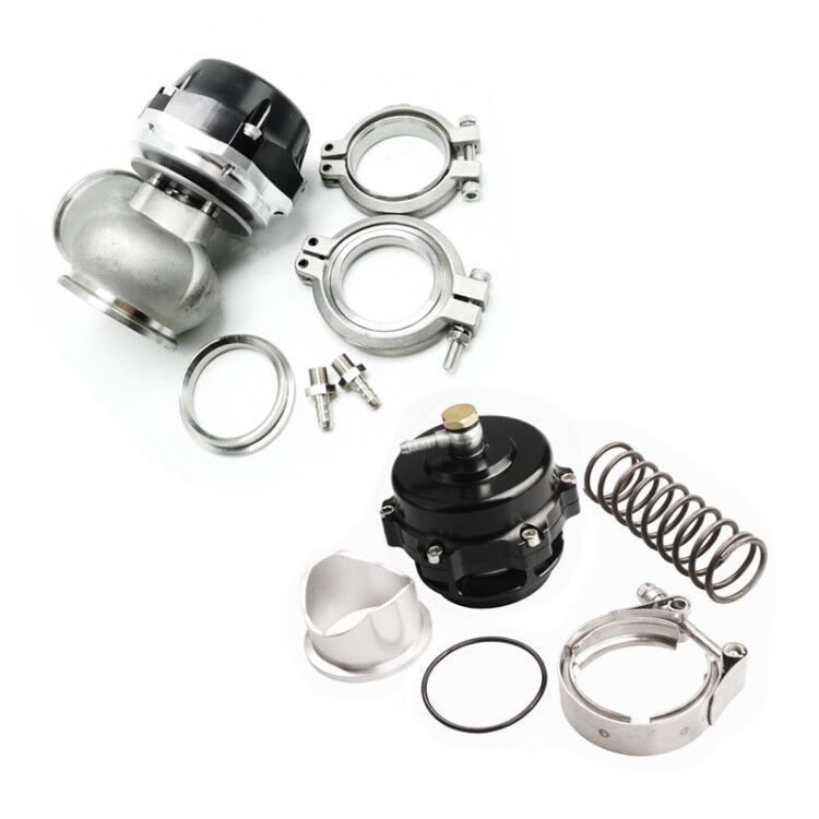 1st-racing Black BOV 50mm + 44mm Wastegate Combo Kit – Universal Turbo Blow Off Valve And Wastegate With Hardware