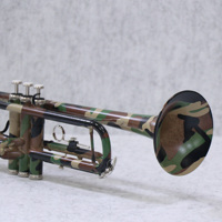 Trompette en laiton jaune, finition de surface camouflage, taille standard, instrument en laiton