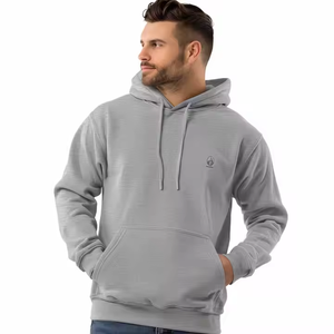 เสื้อฮู้ดแบบสวมหัวสำหรับผู้ชายผ้าฝ้าย20% โพลีเอสเตอร์โลโก้ปักตามสั่ง80% - Product Image 4