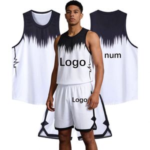 Ensemble de veste et short de basketball respirant imprimé 100% polyester, style américain, vêtements de sport pour hommes, séchage rapide - Product Image 1